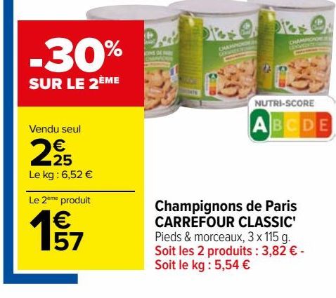 Champignons de Paris CARREFOUR CLASSIC'