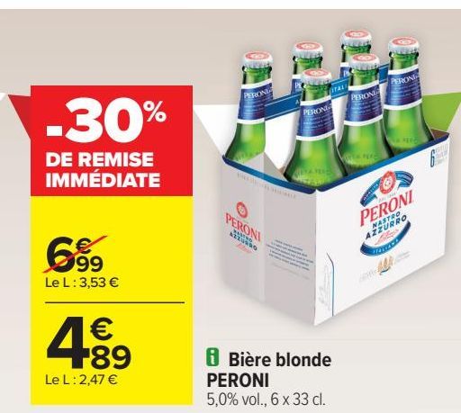 Bière blonde PERONI