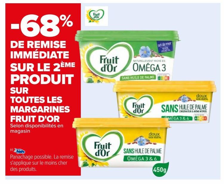 TOUTES LES MARGARINES FRUIT D'OR