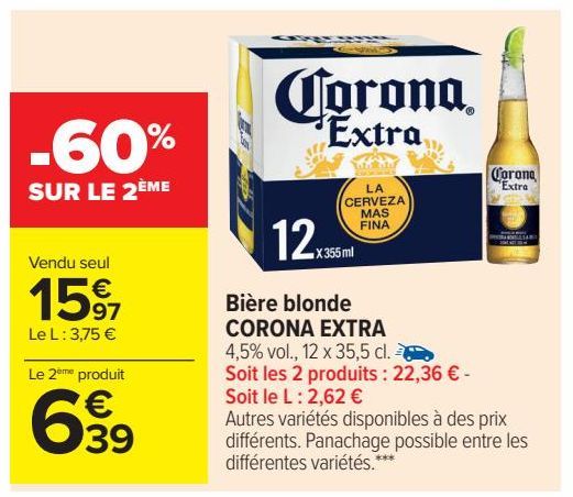 Bière blonde CORONA EXTRA 