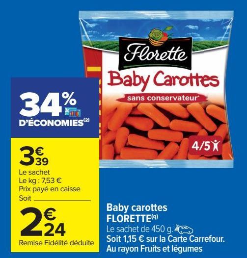 Baby carottes FLORETTE 