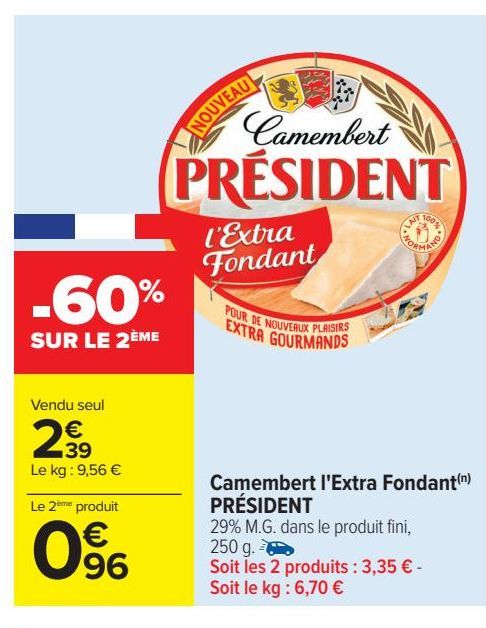 Camembert L'Extra Fondant Président