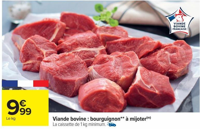 Viande bovine bourguignon à mijoter