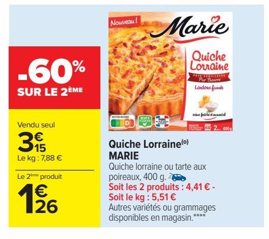 Quiche lorraine Marie