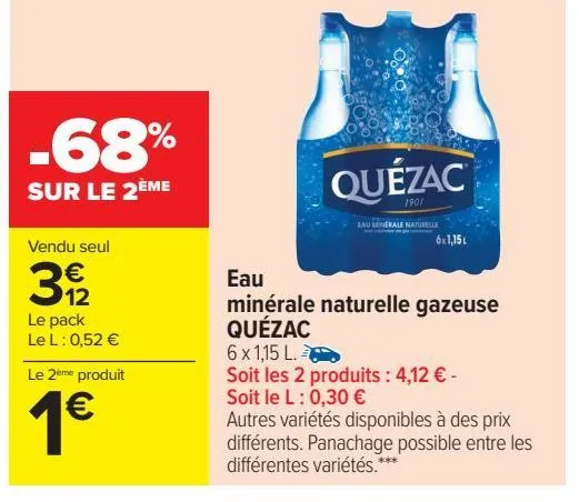 eau minérale naturelle gazeuse quezac