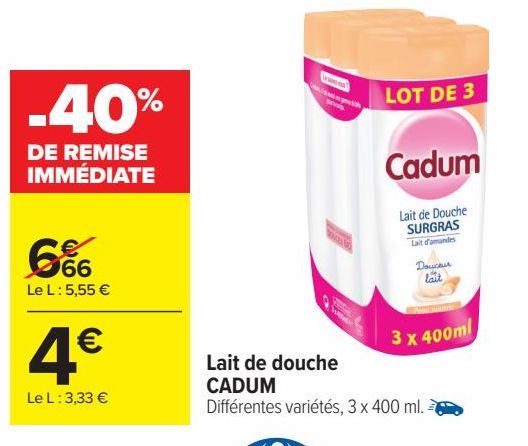 Lait de douche CADUM