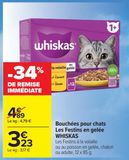 Bouchées pour chats Les Festins en gelée WHISKAS offre à 3,23€ sur Carrefour