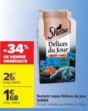 Sachets repas Délices du jour SHEBA offre à 1,68€ sur Carrefour