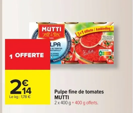 pulpe fine de tomates mutti