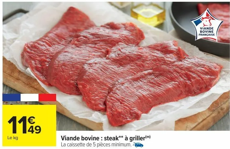 viande bovine steak à griller 