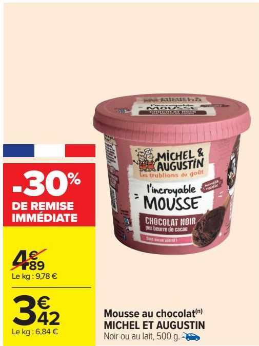 Mousse au chocolat MICHEL ET AUGUSTIN