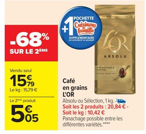 Café en grains L'OR