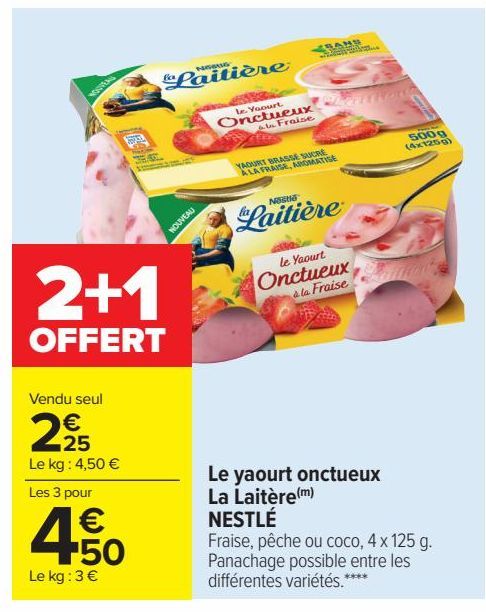 Le yaourt onctueux La Laitère NESTLE