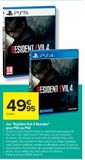 Jeu Resident Evil 4 Remake pour PS5 ou PS4 offre à 49,95€ sur Carrefour