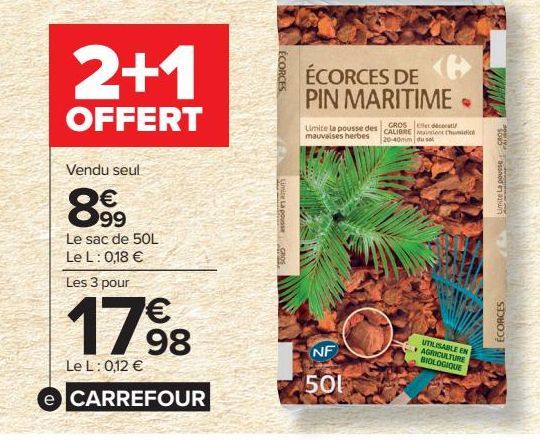 Ecorces de pin Maritime CARREFOUR 