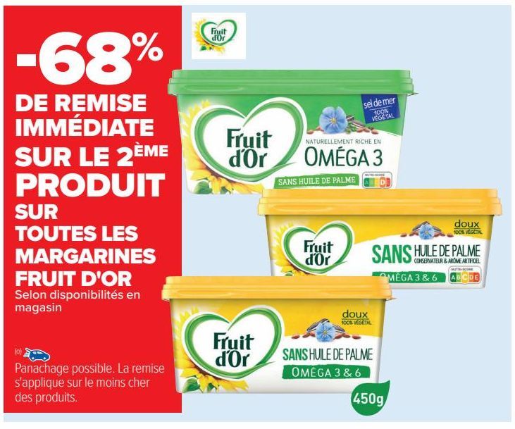 TOUTES LES MARGARINES FRUIT D'OR