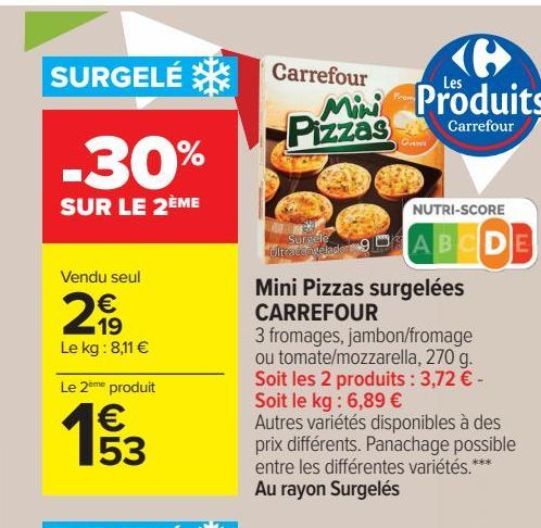 Mini Pizza surgelées CARREFOUR