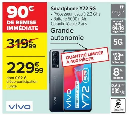 smartphone y72 5g