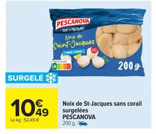 noix de st-jacques sans corail surgelées pescanova 