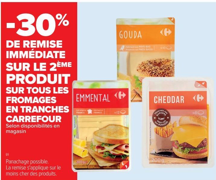 TOUS LES FROMAGES EN TRANCHES CARREFOUR