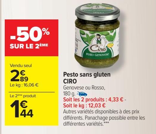 Pesto sans gluten CIRO