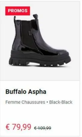 promos  buffalo aspha  femme chaussures • black-black  € 79,99 €109,99 