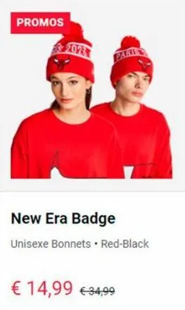 promos  2023  new era badge  unisexe bonnets red-black  €14,99 €34,99 