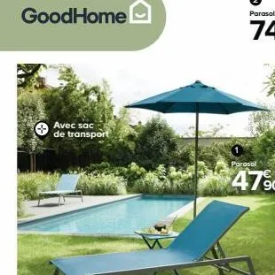 goodhome  avec sac de transport  parasol  47% 