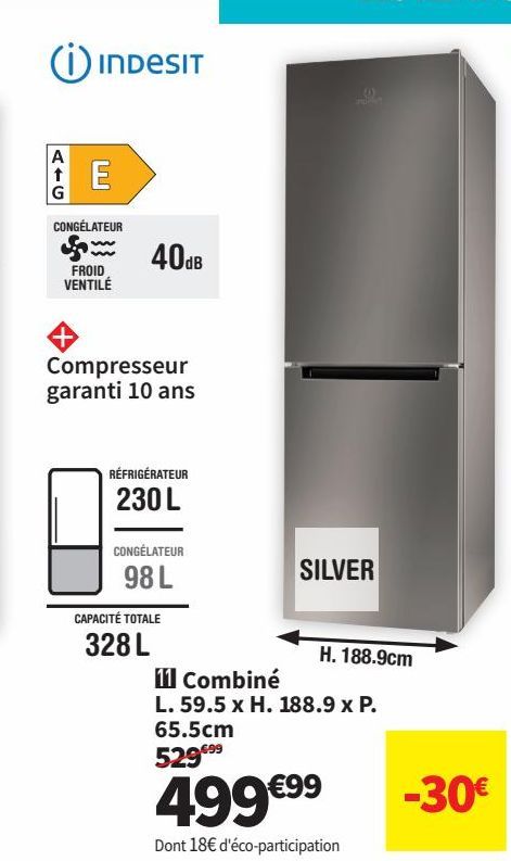 réfrigérateur combiné Indesit