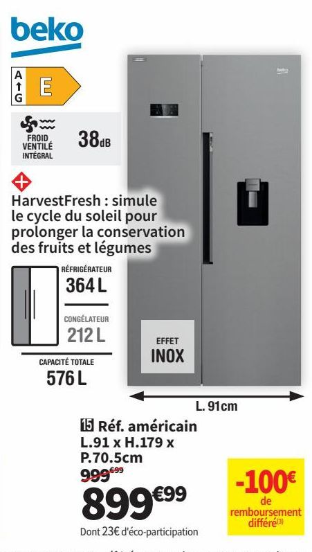 réfrigérateur américain Beko