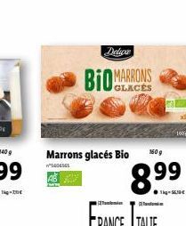 BIOMARRONS  GLACES  Marrons glacés Bio  60656  160 g  8.⁹9  ●kg-5619€ 