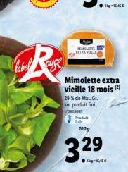 Flabel  auge  MMOLETTI ESTRA VILLE  Mimolette extra vieille 18 mois (2)  29 % de Mat. Gr. sur produit fini  SED  Produt hal  2009  29 