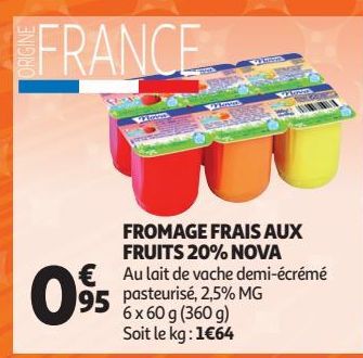 FROMAGE FRAIS AUX FRUITS 20% NOVA