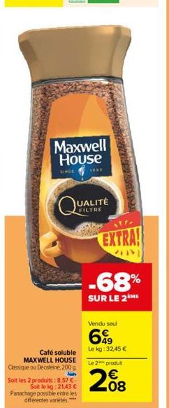 café soluble Maxwell house