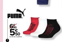 PUMA.  6%  50  Le lot de 3 paires 