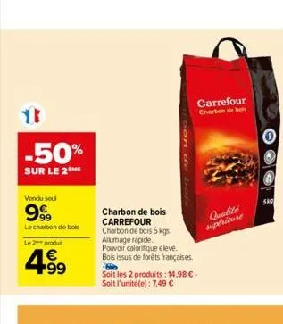 charbon de bois carrefour