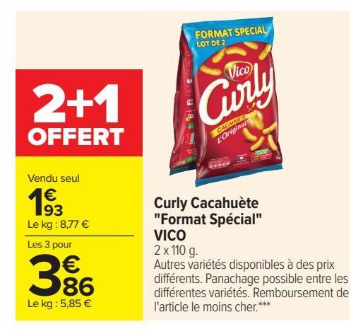 Curly cacahuete Format Special VICO