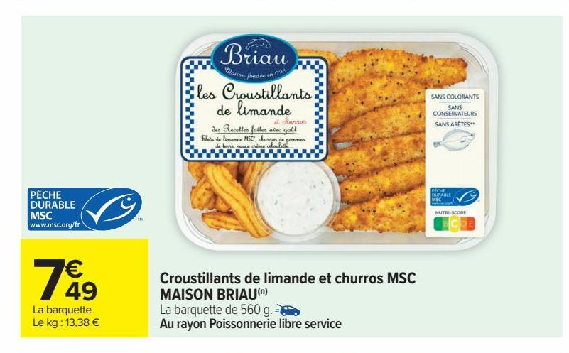 Croustillants de limande de churros MSC MAISON BRIAU