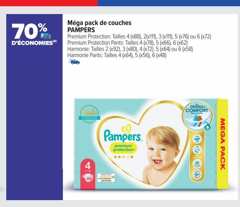 Mega pack de couches Pampers