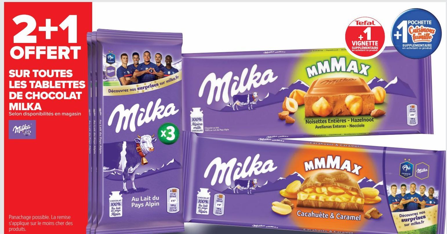 Toutes les tablettes de chocolats Milka