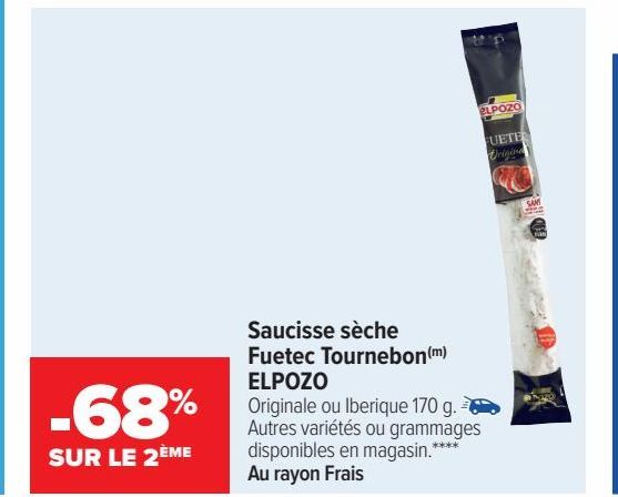 saucisses seche Fuetec Tournebon ELPOZO