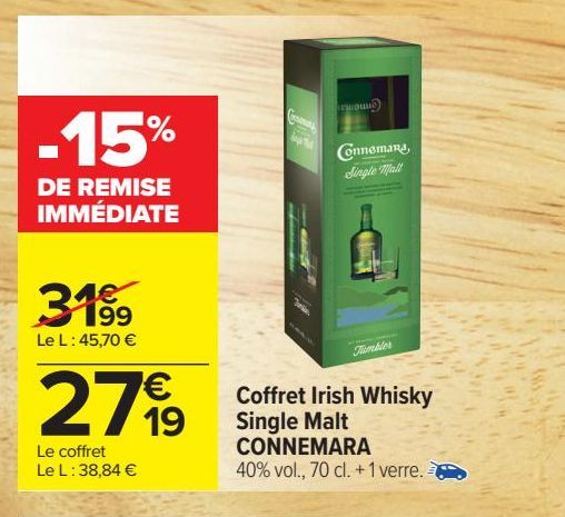 Coffret Irish whisky Single Malt CONNEMARA