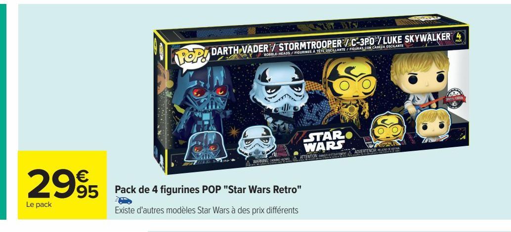 Pack de 4 figurines POP Star Wars Retro