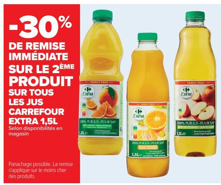 Tous les jus Carrefour extra 1.5L