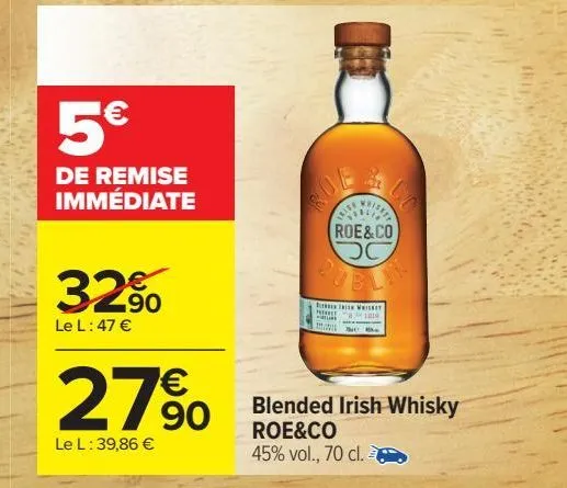 blended irish whisky roe&co