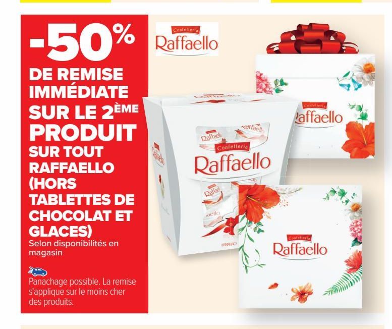 Tout Raffaello (hors tablettes de chocolat et glaces)