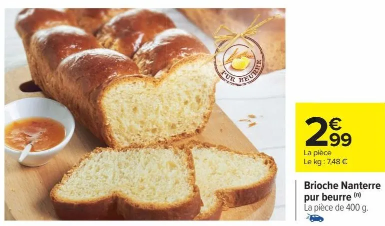 brioche nanterre pur beurre