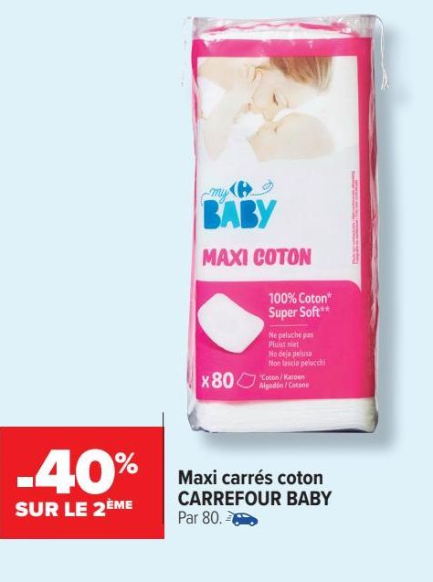 Maxi carres coton Carrefour Baby