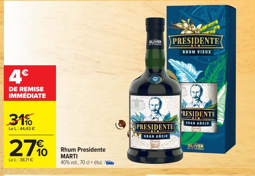 rhum Presidente MARTI