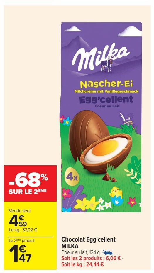 chocolat Egg´cellent Milka